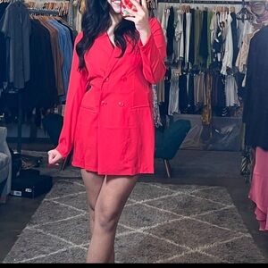 Stylish Red Blazer Romper